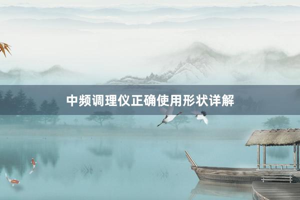 中频调理仪正确使用形状详解