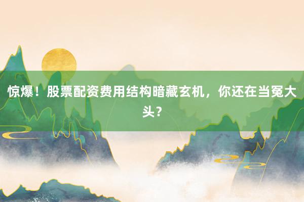 惊爆！股票配资费用结构暗藏玄机，你还在当冤大头？