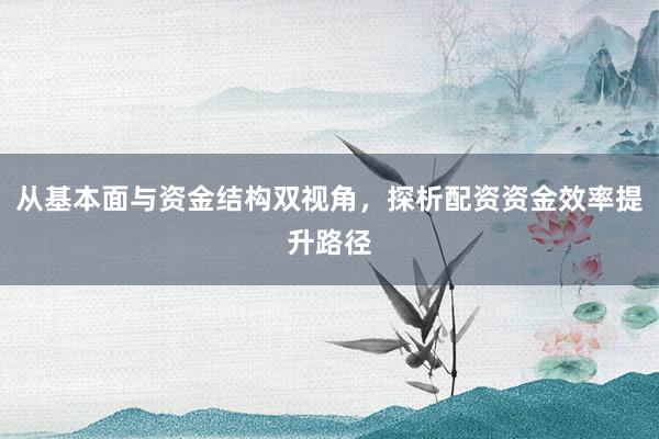 从基本面与资金结构双视角，探析配资资金效率提升路径