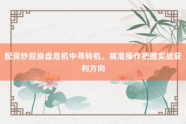 配资炒股崩盘危机中寻转机，精准操作把握实战获利方向