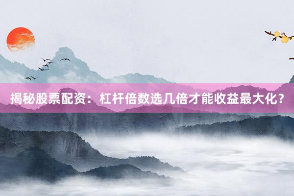揭秘股票配资：杠杆倍数选几倍才能收益最大化？