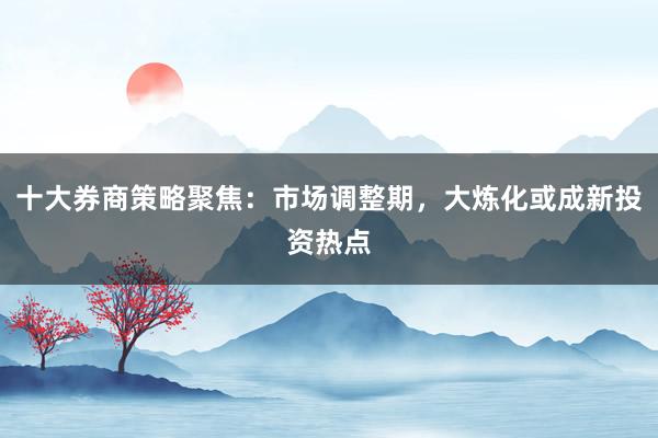 十大券商策略聚焦：市场调整期，大炼化或成新投资热点