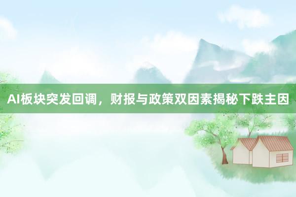 AI板块突发回调，财报与政策双因素揭秘下跌主因