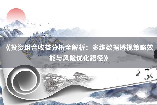 《投资组合收益分析全解析：多维数据透视策略效能与风险优化路径》