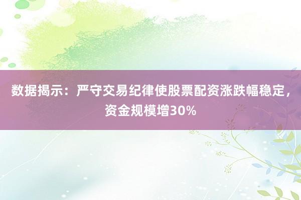 数据揭示:严守交易纪律使股票配资涨跌幅稳定,资金规模增30%