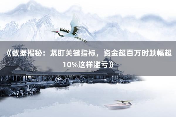 《数据揭秘：紧盯关键指标，资金超百万时跌幅超10%这样避亏》