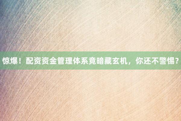 惊爆！配资资金管理体系竟暗藏玄机，你还不警惕？