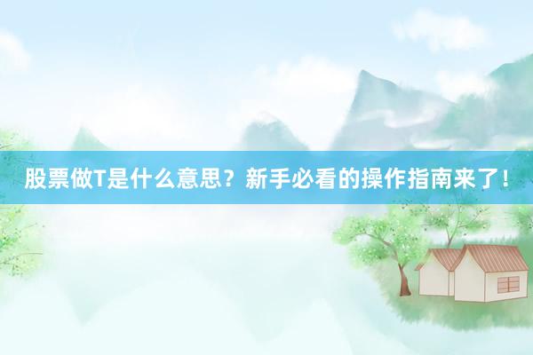 股票做T是什么意思？新手必看的操作指南来了！