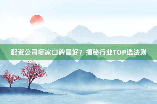 配资公司哪家口碑最好？揭秘行业TOP选法则