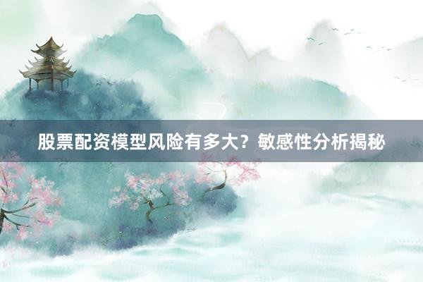 股票配资模型风险有多大？敏感性分析揭秘